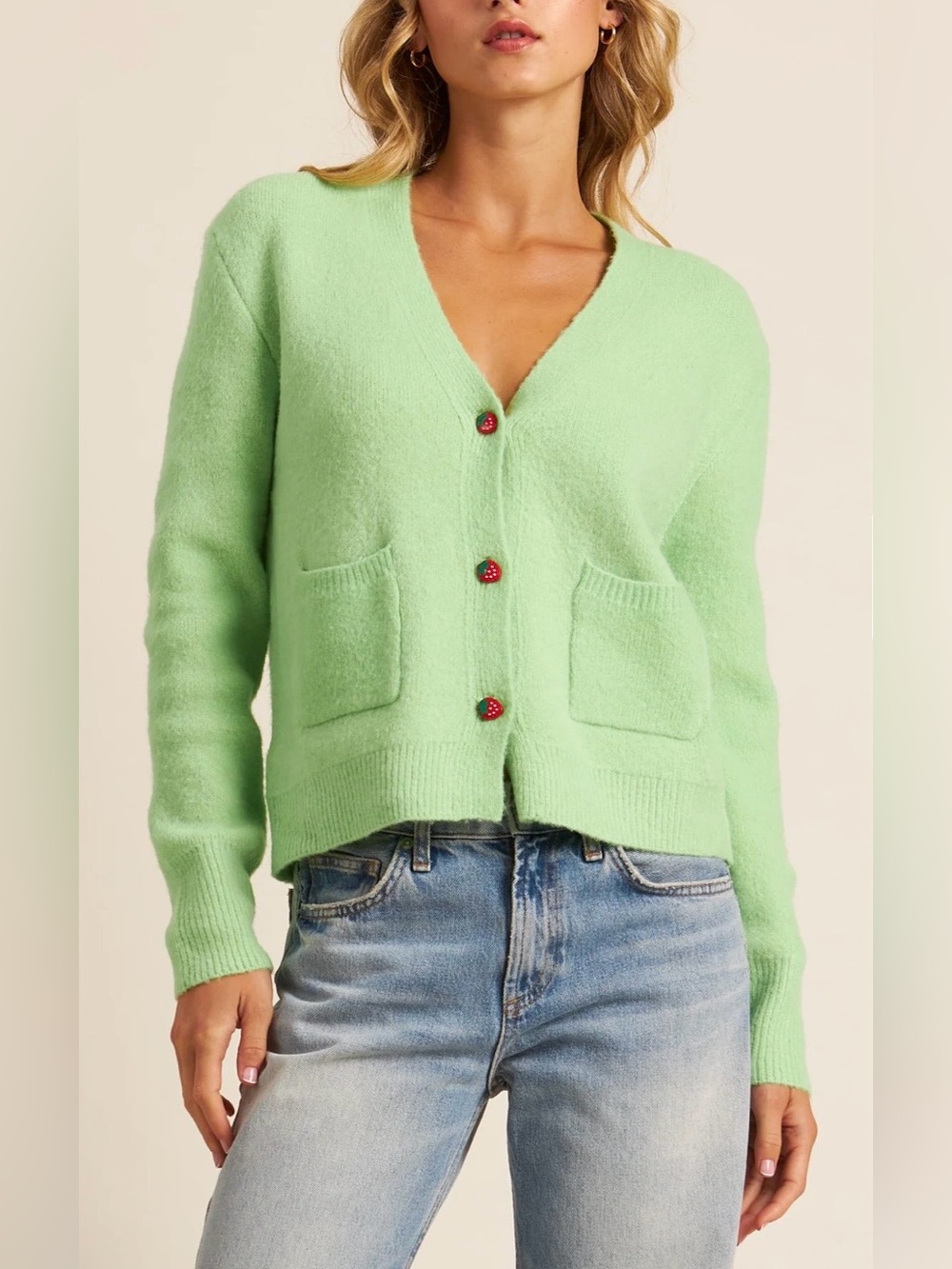 John + Jenn 🍓🍓🍓
Green Button-Up Pocket Cardigan